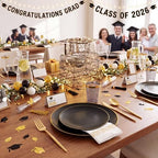 EjonirInjonir 350pcs Premium Black Plastic Plates For Party Heavy Duty - Image 4