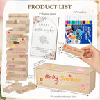 Baby Shower Game Blocks, Paulownia Box, Nursery Decor, 82 PC - Image 2