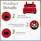 Audio Guest Book Wedding Phone,32GB Memory Customized Audio Messages, Volume Adjustable, with Message Replay Feature, Suitable for All Kinds of Party (Art Deco, Fresh-Red) - Image 6