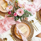 Showgeous 16 Pack Pink Cheesecloth Table Runner 17 x 108 Inch - Image 7