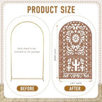 Withu Mexico Brown Arch Backdrop Cover for Baby Shower Mexican Talavera Fiesta Wedding Bridal Shower Baptism Birthday Party Arched Wall Decoration Doubleside Banner Background 3.3x6.5ft - Image 5
