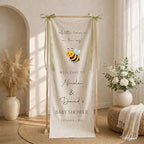 Custom Bee Baby Shower Polyester Vertical Banner Mommy to Bee Theme Neutral Yellow Honeycomb Welcome Sign for Gender Reveal Party Decorations Bunting Backdrop Wall Art Decor Photography Photo Prop by Custom