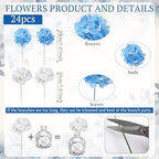 36 Pcs Artificial Flowers Table Centerpiece, Hydrangea, Clear - Image 6