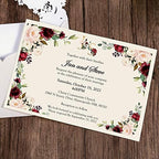 DORIS HOME 50pcs White Personalized Laser Cut Flora Lace Invitation Cards - Image 6