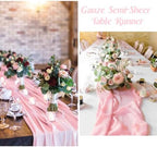 6 Pack 10Ft Pink Valentine's Day Chiffon Table Runner 29x120 Inches Sheer Fabric Table Runner Romantic Wedding Runner for Thanksgiving Christmas Bridal Shower Decorations（Pink） - Image 5