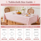 Pink Gingham Tablecloth Rectangle, Cotton Linen Plaid, 55x90 Inch - Image 5