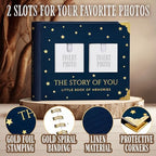 Book Keepsake, Baby Memory Book From Pre-Birth to 5th Year, with 2 Photo Pockets, Milestone Stickers, Hand/Footprint Inkpad, Baby Album and Baby Book for Girls or Boys (Dark Navy) - Image 3