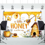 Leowefowa Bee Baby Backdrops for Photography 12x10ft A Little Honey is on The Way Baby Shower Party Decorations Banner for Kids Honeycomb Bumble Bee Baby Shower Photography Background Vinyl - Image 4