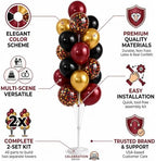Hiins Balloon Column Kit Set of 2, Burgundy Black Gold Birthday Party Decor - Image 3