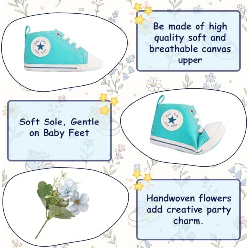 12 PCS Wild Flower Sneaker Baby Centerpieces for Tables, Baby Shower Decor - Image 6