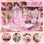 Canchiing 30 Pcs Breast Cancer Awareness Clear Gift Bags with Handles Reusable Pink Ribbon Treat Bags PVC Gift Wrap Totes for Breast Cancer Survivor Party Favor Items Accessories, 7.9 x 7.9 x 3.1 - Image 4