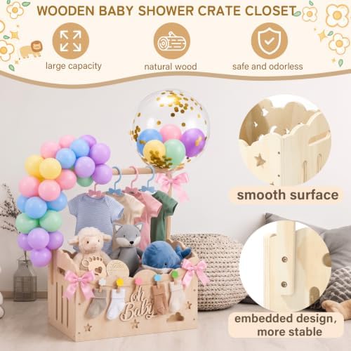 Macaron, Wooden Baby Shower Crate Closet,Hollow - Image 4