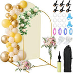 Jupwalz Arch Backdrop Stand and Cover Set, Metal Arch Stand with Rich Balloon Tool for Wedding Birthday Baby Shower Graduation Event Balloon Flowers Decor, Easy to Assemble (7.2FT, Beige) by Jupwalz