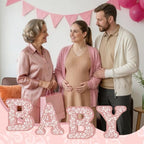 4 Pcs Cielito Lindo Baby Shower Decorations Pink Wooden Baby Letters, 6 inch Mexican Theme Wooden Blocks for Party Decor, Rustic Centerpiece for Gender Reveal Birthday Nursery Shelf Decor - Image 5