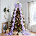 Big Purple Bow Decor, 16 x 85in Christmas Tree Topper Bow, Oversized Hanging Bow with Long Streamers, Large Bow for Entrance Wall Backdrop Wedding Birthday Bridal Shower Graduation Coquette Room Decor by AERORIBOWEnjoyEveryDay