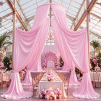 15ft x 10ft Pink Backdrop Curtains, Wrinkle Free Drapes Back Drop Cloth - Image 6