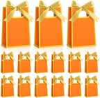 AmazingSpark 50 Pcs Orange Gold Mini Gift Bags Bulk 6.3 x 3.9 x 2.8 Inch Party Favors Elegant Small Gift Bags with Handles and Ribbon Bows for Wedding Birthday Bridal Baby Shower Party Favors by Unknown