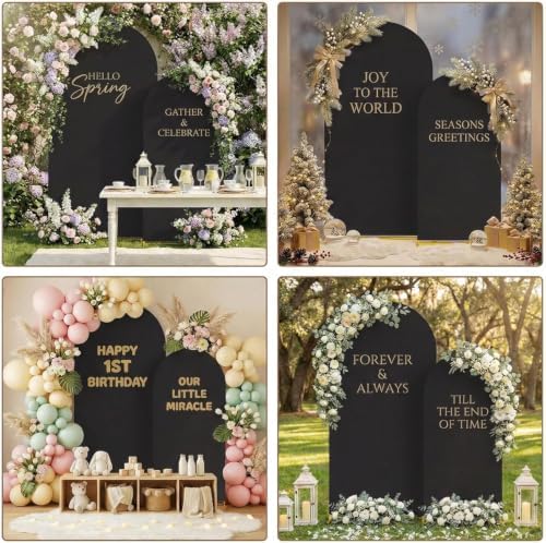 Toolterritary Metal Arch Backdrop Stand and Cover Set, 7.2FT, 6FT Party Backdrop, Easy to Assemble, Backdrop Stand for Parties, Birthday, Baby Showe - Image 6