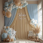 50ft×14ft Long Champagne Backdrop Curtain for Wedding Parties - Image 3