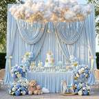 10ft x 10ft Baby Blue Backdrop Curtains for Parties, 2 Panels 5ft x 10ft Wrinkle-Free Light Blue Drapes for Baby Shower Boy Gender Reveal Birthday Kids Party Little Prince Photo Background - Image 7