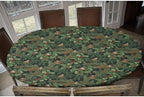 A Winter's Day Fabric Collection - Winter Chickadees Dark Teal Print Oval Table Cloth Wipeable Spillproof Elastic for Dining Table Buffet Parties and Camping Fits for 48" x 68" Oval Table - Image 6