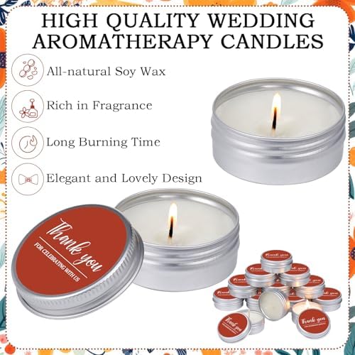 MTLEE 50 Pcs Terracotta Thank You Candles Baby Shower Wedding Favors - Image 7
