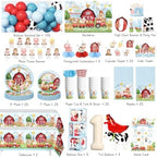 Farm First Birthday Decorations for Boy,Serves 25 Guests - Image 2