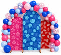 Cinrobiye 50PCS Tropical Summer Arch Backdrop Cover Set for 4FT 5FT 6FT Round Stands, Spandex Hawaii Party Backgrounds with Balloon, Beach Birthday, Pool Party, Hawaiian Luau Photo Booth Decor by Cinrobiye