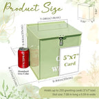 AerWo Sage Green Wedding Card Box, Acrylic Gift Card Box for Wedding Decor - Image 2