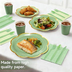 350Pcs Sage Green Paper Plates and Napkins Party Supplies for 50 Guests - Image 2
