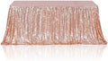 Poise3EHome Rose Gold Sequin Tablecloth 90×156 Inch Rectangle Sparkly Fabric Table Cloth for Birthday Wedding Party Christmas Holiday Baby Shower Decoration by Poise3EHome