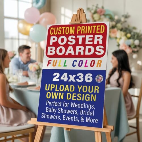 Custom Foam Board Poster Sign, 24x36 inch - 3/16 Thick - Personalized Foamcore Event Signs for Wedding, Baby Shower, Announcements, Presentations, Arts & Crafts by LegitFastPrinting