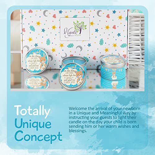 Majestic Zen Baby Shower Candle Favors for Boy |9-Pack Scented Soy Wax Candles with Fresh Baby Powder |Long Lasting 40 Hour Burn Party Favors |Unique Keepsake Baby Shower Gifts & Gender Reveal Favor - Image 5