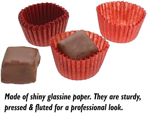 CybrTrayd No.4 Glassine Paper Approximately 2,500 Pieces – 1” Base, 3/4” Wall Candy Cups, Red - Image 2