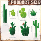 7 Pcs Large Cactus Yard Stakes Signs Plastic Jointed Cactus Cardboard Cutout Summer Party Decorations Green Plant Decor for Tropical Cacti Birthday Party Favors Photo Prop Wild Western Garden - Image 3