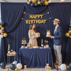 8 Panels Navy Blue Backdrop Curtain for Parties Wedding Wrinkle Free 40ft x 10ft Backdrop Drapes Panels for Baby Shower Gender Reveal Birthday Photo Photography Polyester Fabric Background Decoration - Image 3