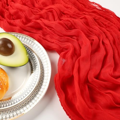 12 Pack 10Ft Red Cheesecloth Table Runner 23 x 120 Inch - Image 5