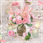 Zeyune 8 Pcs 13.4 Inch Artificial Flowers Bouquet,Peony,Pink - Image 6