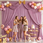 10x12ft Rose Pink Backdrop Curtains, Dusty Pink Drapes for Backdrop Draping Fabric for Wedding Party Bridal Baby Shower Prom Birthday Graduation 5x12FT, 2 Panels - Image 6