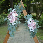 Artificial Dusty Rose Wedding Arch Flower Floral Swags Set of 2 - Image 3