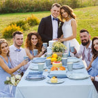 Potchen 392 Pcs Dusty Blue Gradient Party Supplies Tableware Set Serves 48 - Image 4