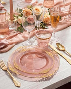 Hioasis 350 Pcs Burgundy Gold Plates for Party - Image 3