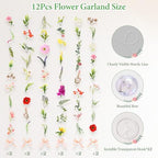 Livole 12Pcs 72Ft Wildflower Garland with Bow Hanging Flower Wall Backdrop - Image 5