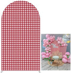 Red and White Plaids Arch Backdrop Cover Strawberry Theme Stretchy Arched Stands Covers for Girls Birthday Baby Shower Parties Decoration(Only Cover) by Aerdce