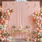 40x10ft Pale Pink Backdrop Curtains for Wedding Parties Wrinkle Free Photo Backdrop Drapes for Photography Birthday Baby Shower Soft Fabric Party Backgournd for Photoshoot 5x10ft, 8 Panels - Image 4