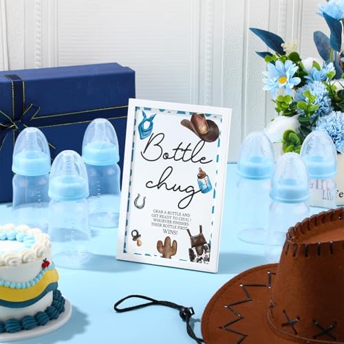 Roowest Bottle Chug Baby Shower Games Favors, Blue, Cowboy - Image 5