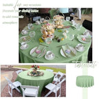 Showgeous 120 Inch Sage Green Round Tablecloths, Polyester Table Covers - Image 3