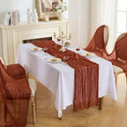 Fanami 6 Pack Cheesecloth Table Runner -10FT Terracotta Boho Gauze Cheese Cloth Table Runner 120 Inches Long Rustic Sheer Fabric Centerpieces for Wedding Birthday Party Bridal Baby Shower Decorations - Image 5