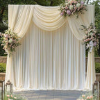 20FTx14FT Ivory Backdrop Curtains for Weddings, Birthdays and Photography by Outpain