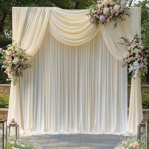 20FTx14FT Ivory Backdrop Curtains for Weddings, Birthdays and Photography by Outpain